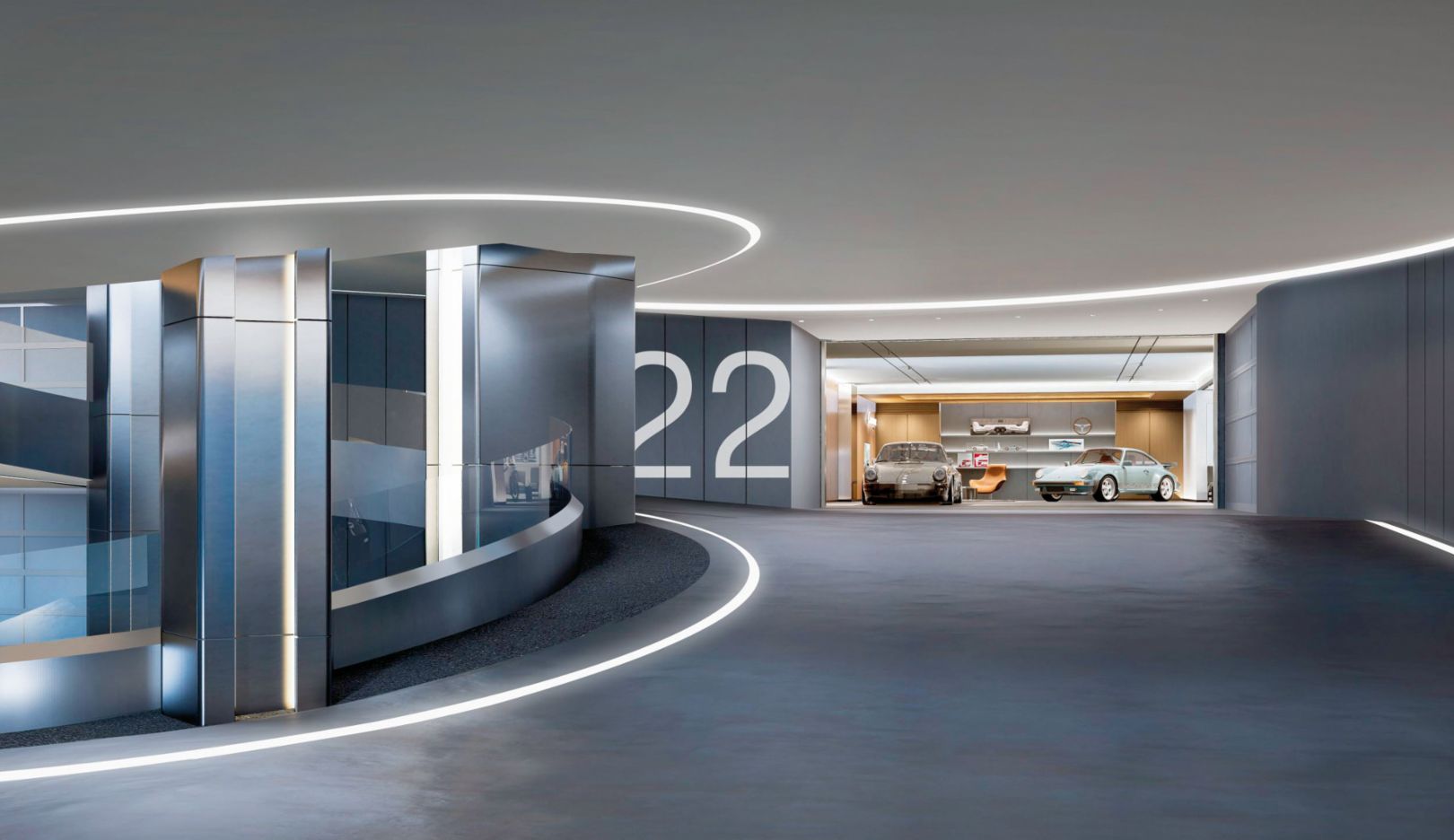 Passion Space: The exclusive spaces outside of the residential units can be tailored to meet the residents’ specific requirements, whether that’s a luxury garage or a collector’s space.