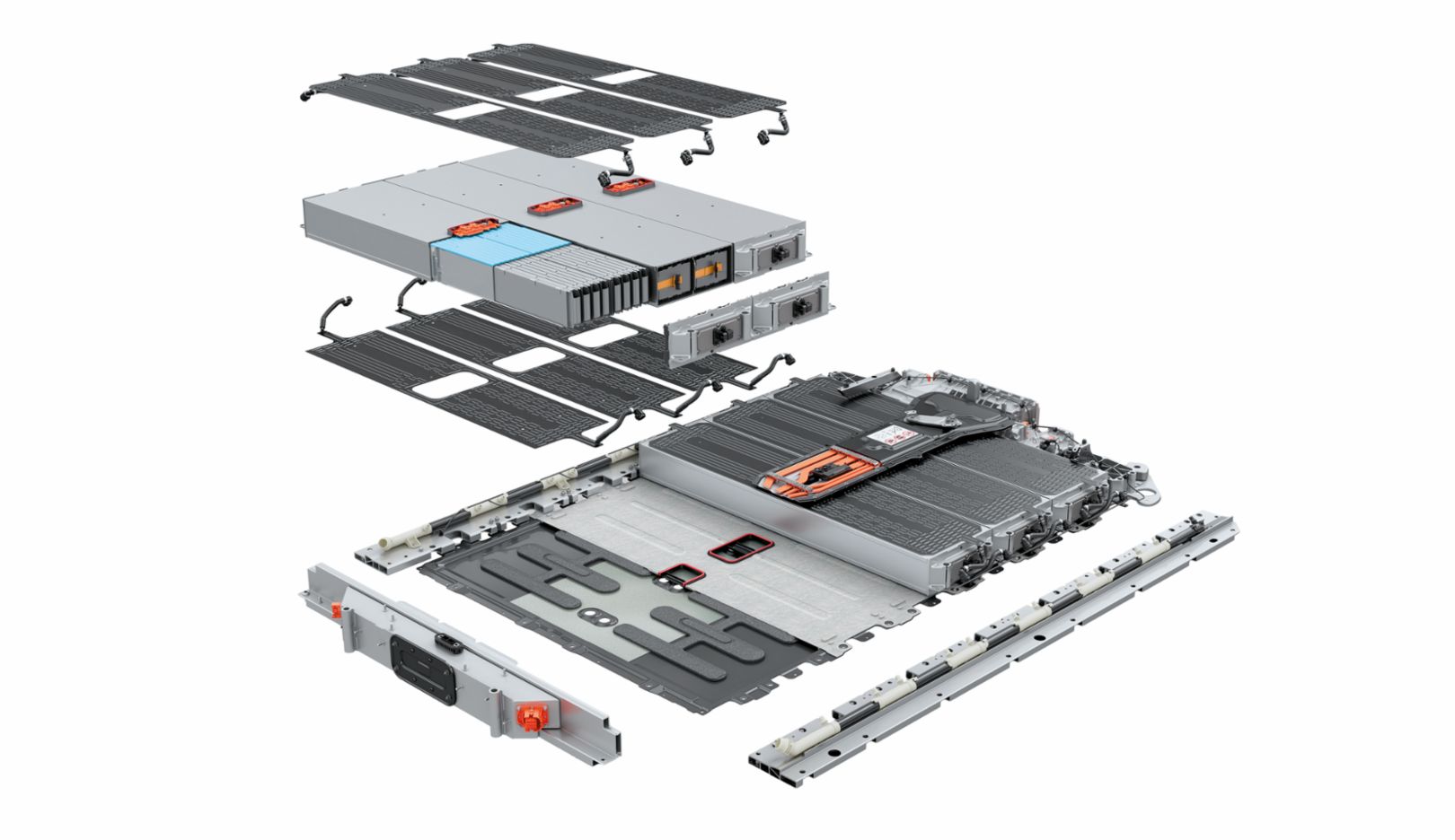 能量核心：專為 Cayenne Electric 全新開發、從上下兩面冷卻的高壓電池，其能量總容量為 113 千瓦時。結合 800 伏特科技與高效驅動系統，使其具備適合長途行駛、長達 642 公里 （WLTP 標準）的續航里程。這款鋰離子電池擁有六個模組和 192 個軟包電芯 (pouch cell)。一種具彈性的鋁聚合物薄膜包裹著其中的電極堆。陽極主要由石墨構成，並摻雜了 6% 的矽。矽在陽極內的應用帶來了多重優勢，降低重量，同時提高快速充電能力與能量密度，此外還改善了電芯的機械穩定性。陰極則採用鎳錳鈷鋁 (NMCA) 材料。其中高達 87% 的 鎳含量也提升了能量密度。電池中的鋁成分則優化了電氣穩定性，從而延長了電芯的使用壽命。憑藉其模組化結構，Cayenne Electric 的高壓驅動電池非常友善於維修。