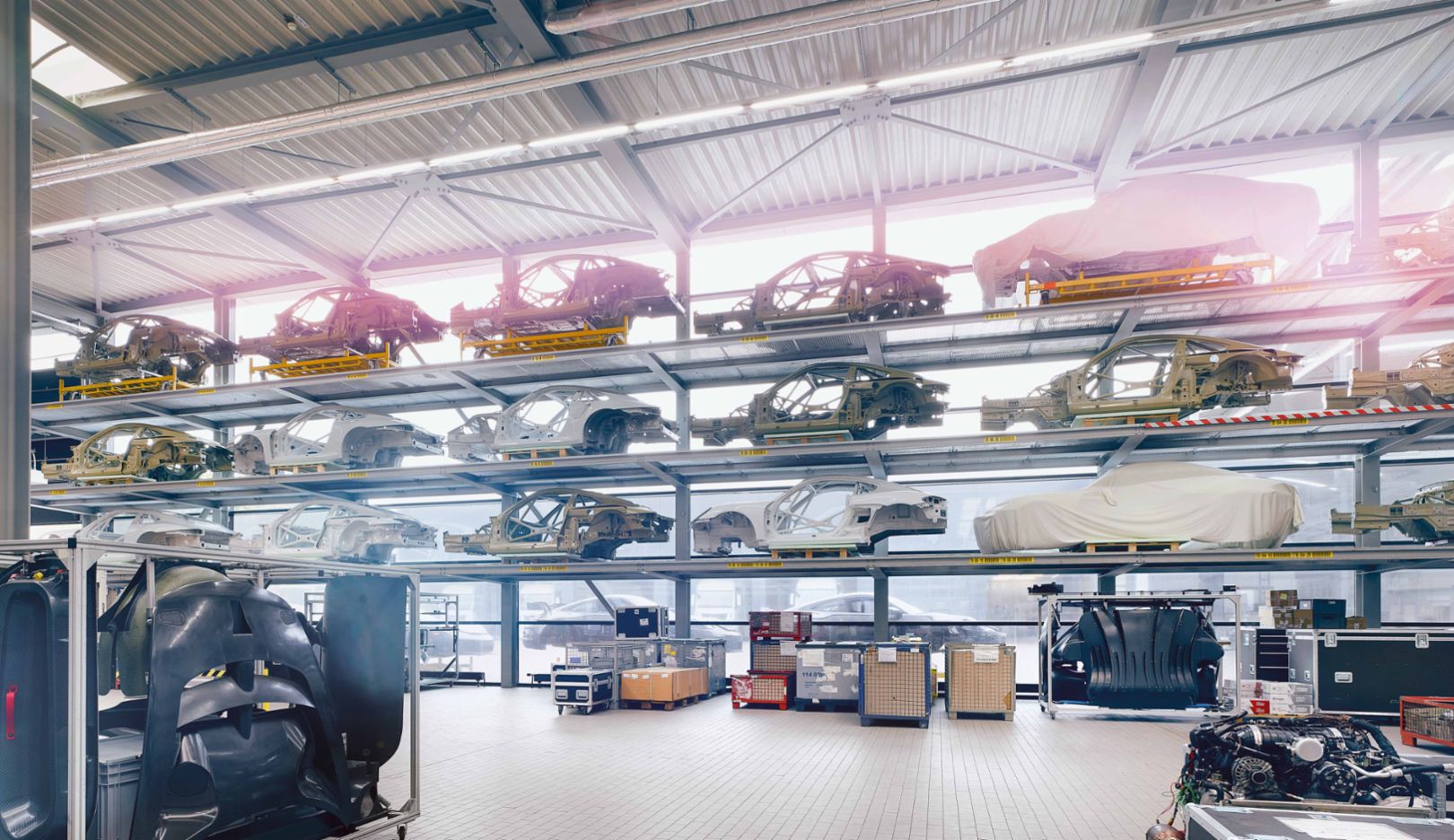 Integración puesta en práctica – Competición: en la sede de Weissach también se producen todos los coches de carreras. La inmediatez local de la producción en serie actúa como un acelerador recíproco de desarrollo.