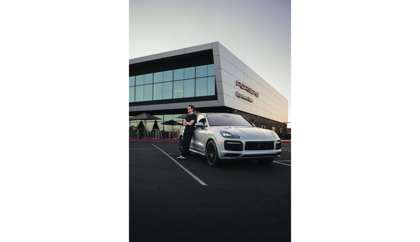 Driving practice: every few months, the director trains on the track at the Porsche Experience Center in Los Angeles.
