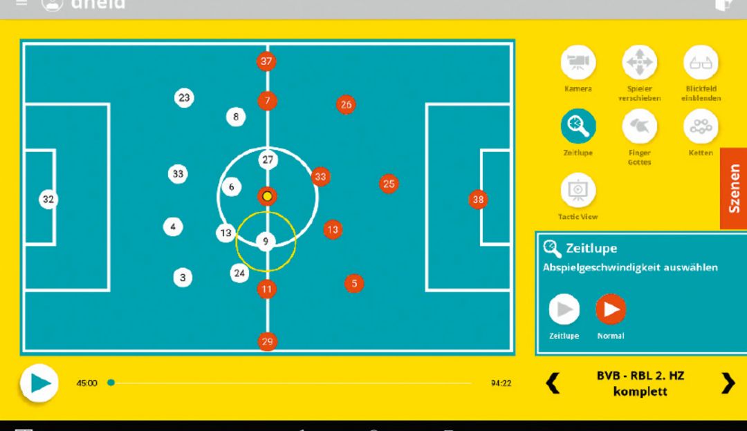 Préparation ciblée au prochain adversaire :  Les programmes Soccerbot360 peuvent simuler des systèmes de jeu. Ainsi, les joueurs apprennent à trouver des solutions tactiques.